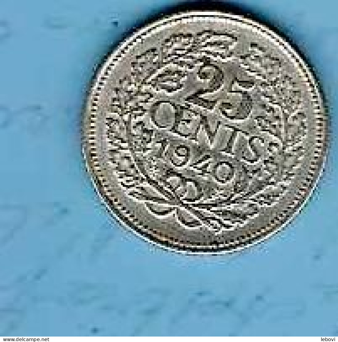 Pays-Bas -  25 Cent 1940 Argent - 25 Cent