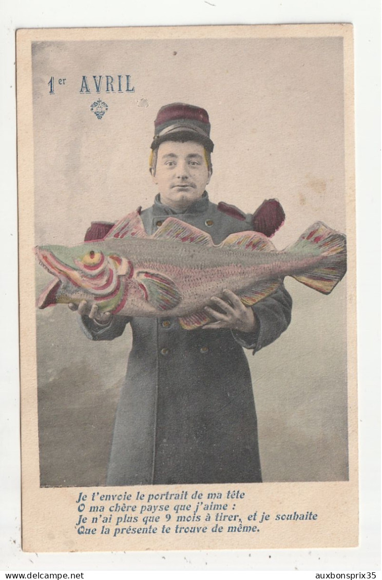 1ER AVRIL - MILITAIRE AVEC UN POISSON - JE T'ENVOIE LE PORTRAIT ...... - 1 April (aprilvis)