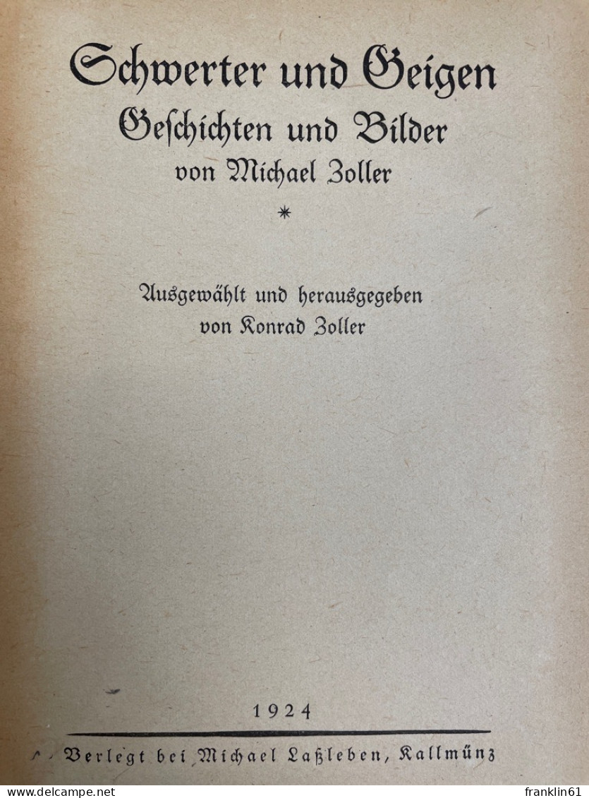 Schwerter Und Geigen : Geschichten Und Bilder. - Poems & Essays