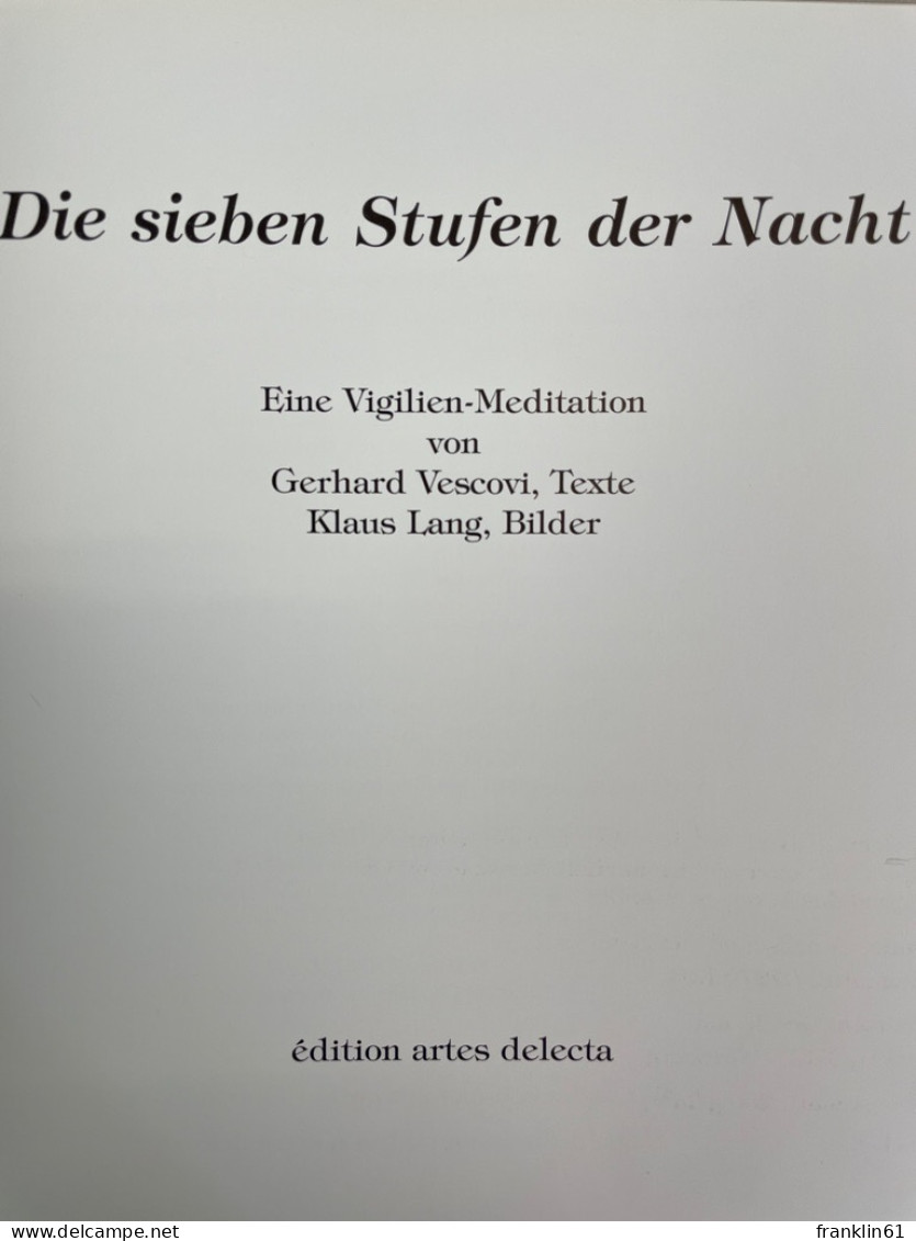 Die Sieben Stufen Der Nacht : Eine Vigilien-Meditation. - Poesia