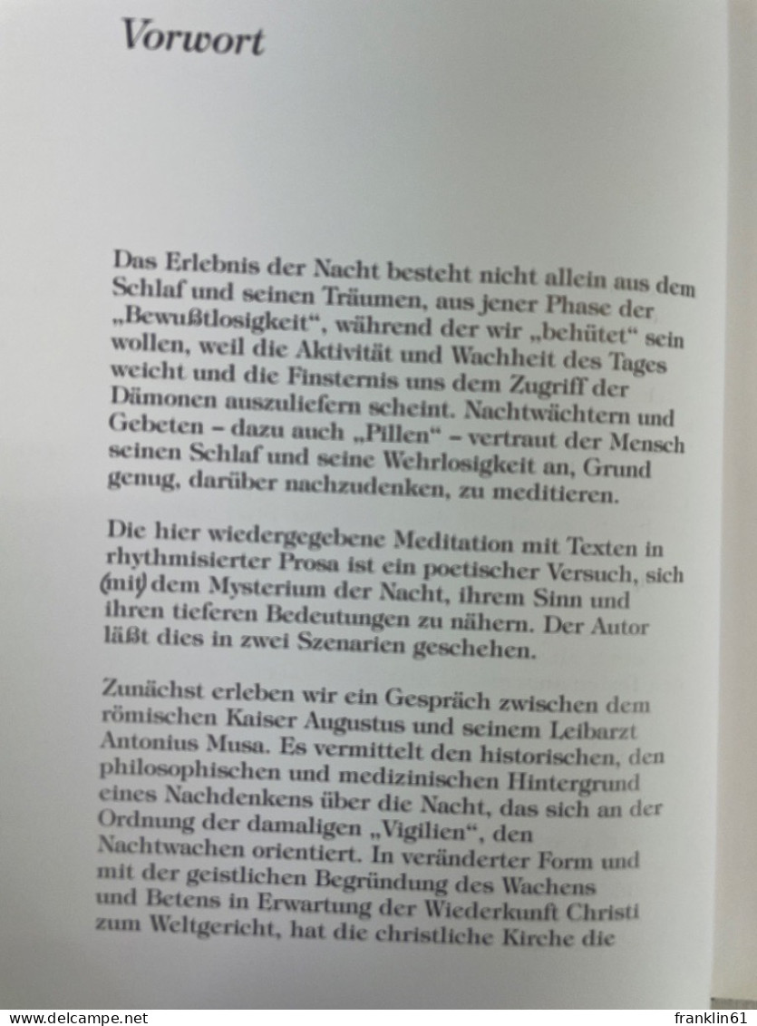 Die sieben Stufen der Nacht : eine Vigilien-Meditation.