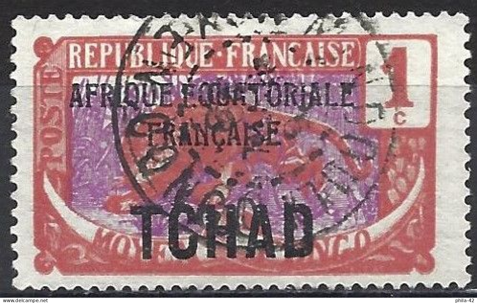 Chad 1924 - Mi 19 - YT 19 ( Leopard - Overprint ) - Oblitérés