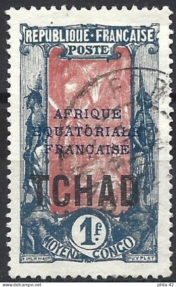 Chad 1924 - Mi 34 - YT 34 ( Coconut Palm Avenue Overprint ) - Used Stamps