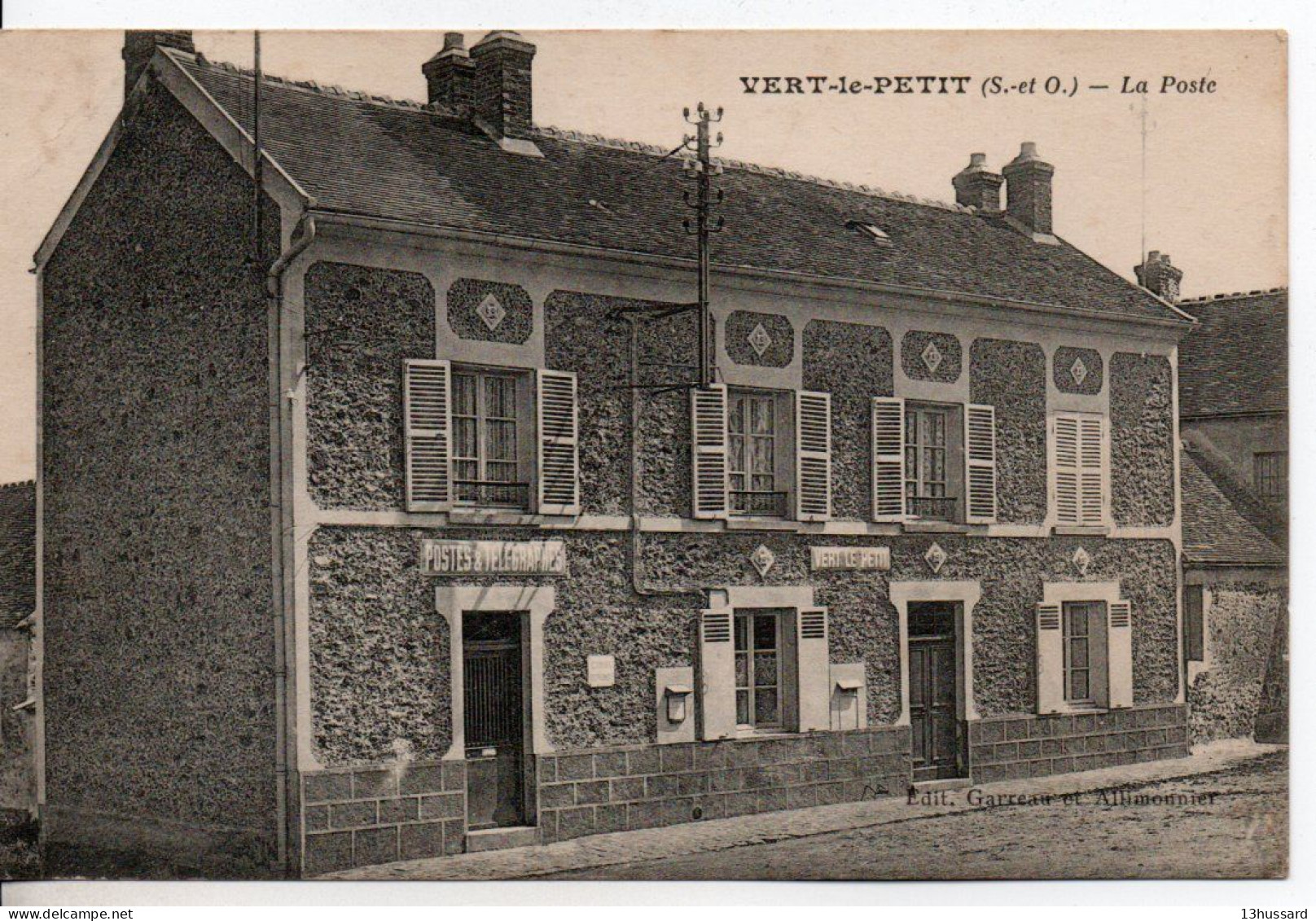 Carte Postale Ancienne Vert Le Petit - La Poste - Vert-le-Petit