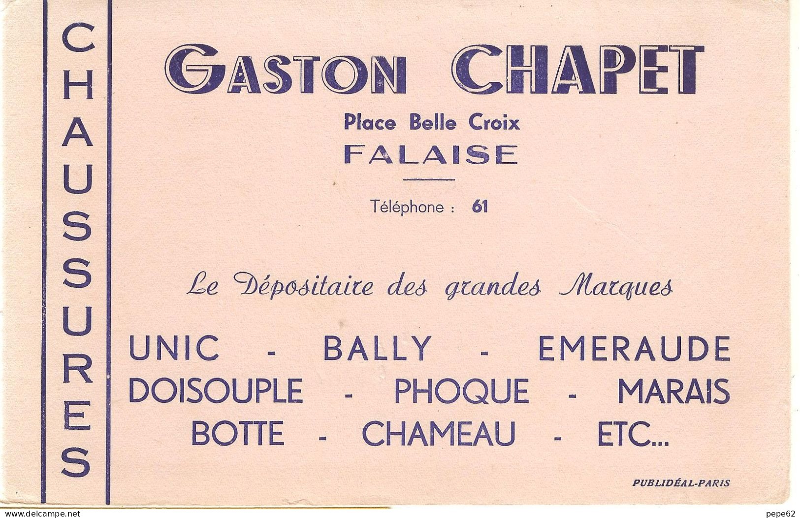 Falaise--buvard  -gaston Chapet- Chaussures- Place Belle Croix- - Shoes