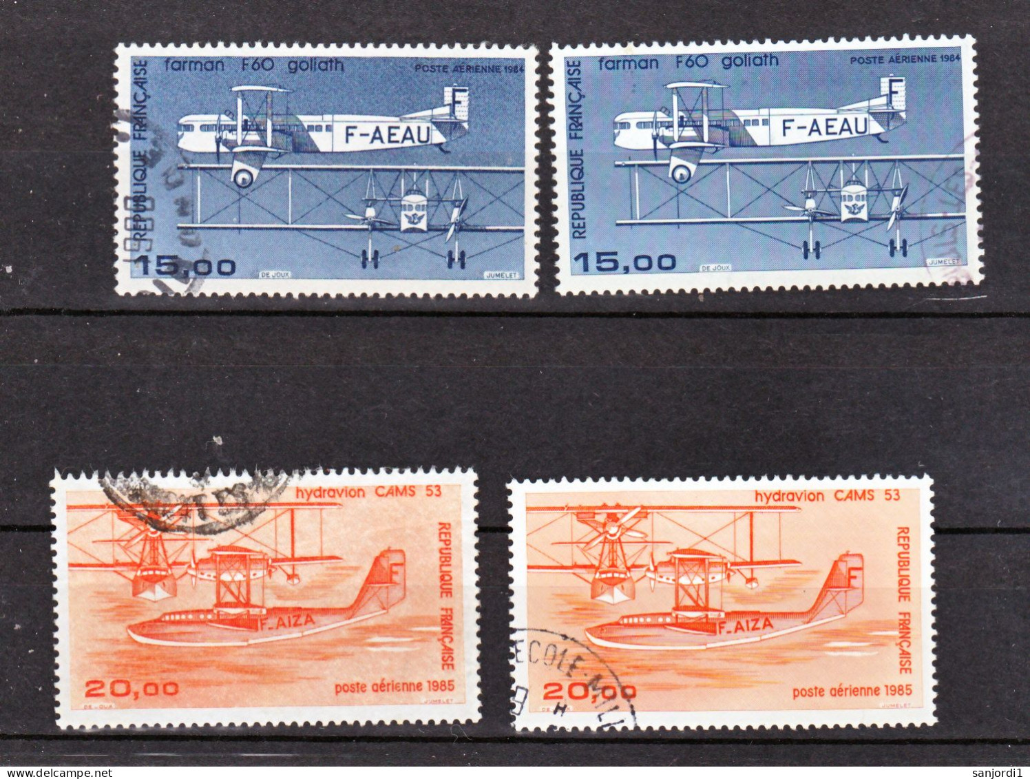 France PA 57, 57B, 58, 58 B Variété Impression Fine Et Normal Oblitérés Used - Used Stamps