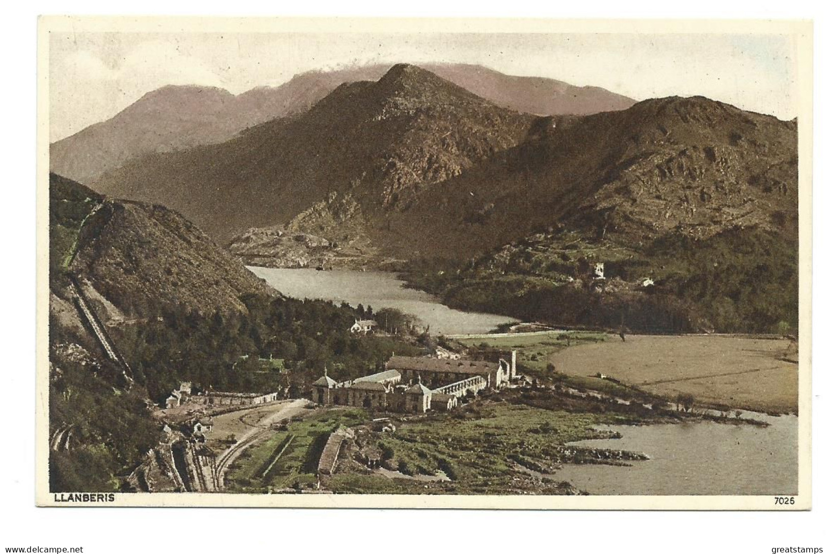 Wales Postcard Railway Tracks  Llanberis Wales Photochrom - Unknown County