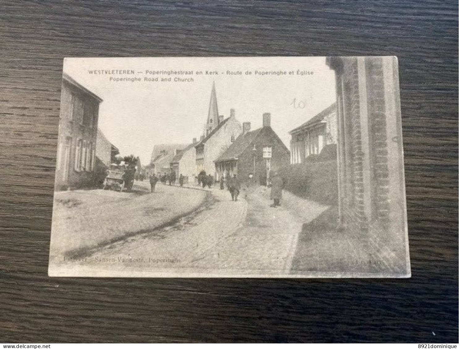 Westvleteren : Poperinghestraat En Kerk - Vleteren - Route De Poperinghe Et Eglise - 1917 - Vleteren