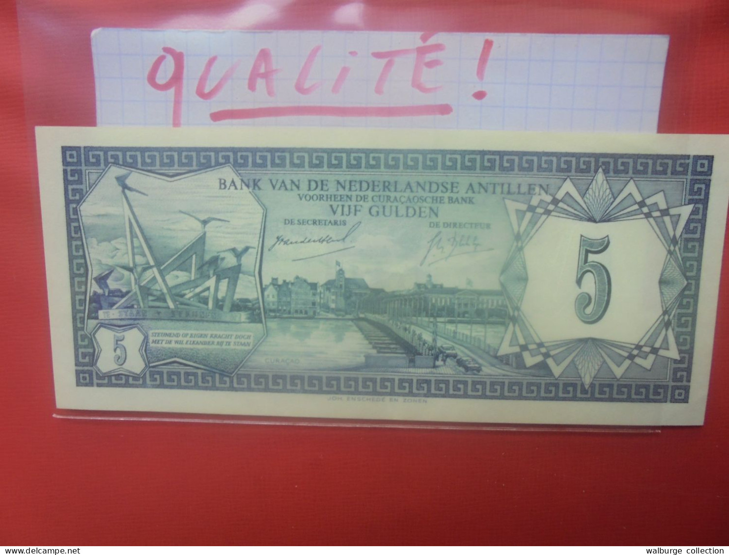 CURACAO 5 GULDEN 1967 PEU CIRCULER TRES BELLE QUALITE (B.29) - Antille Olandesi (...-1986)