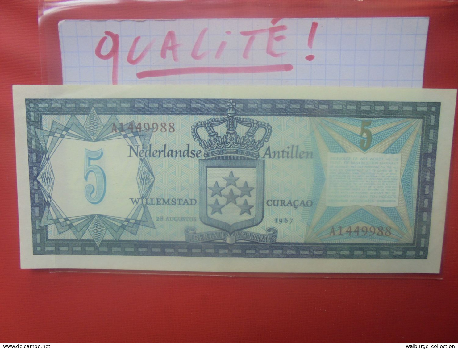 CURACAO 5 GULDEN 1967 PEU CIRCULER TRES BELLE QUALITE (B.29) - Antilles Néerlandaises (...-1986)