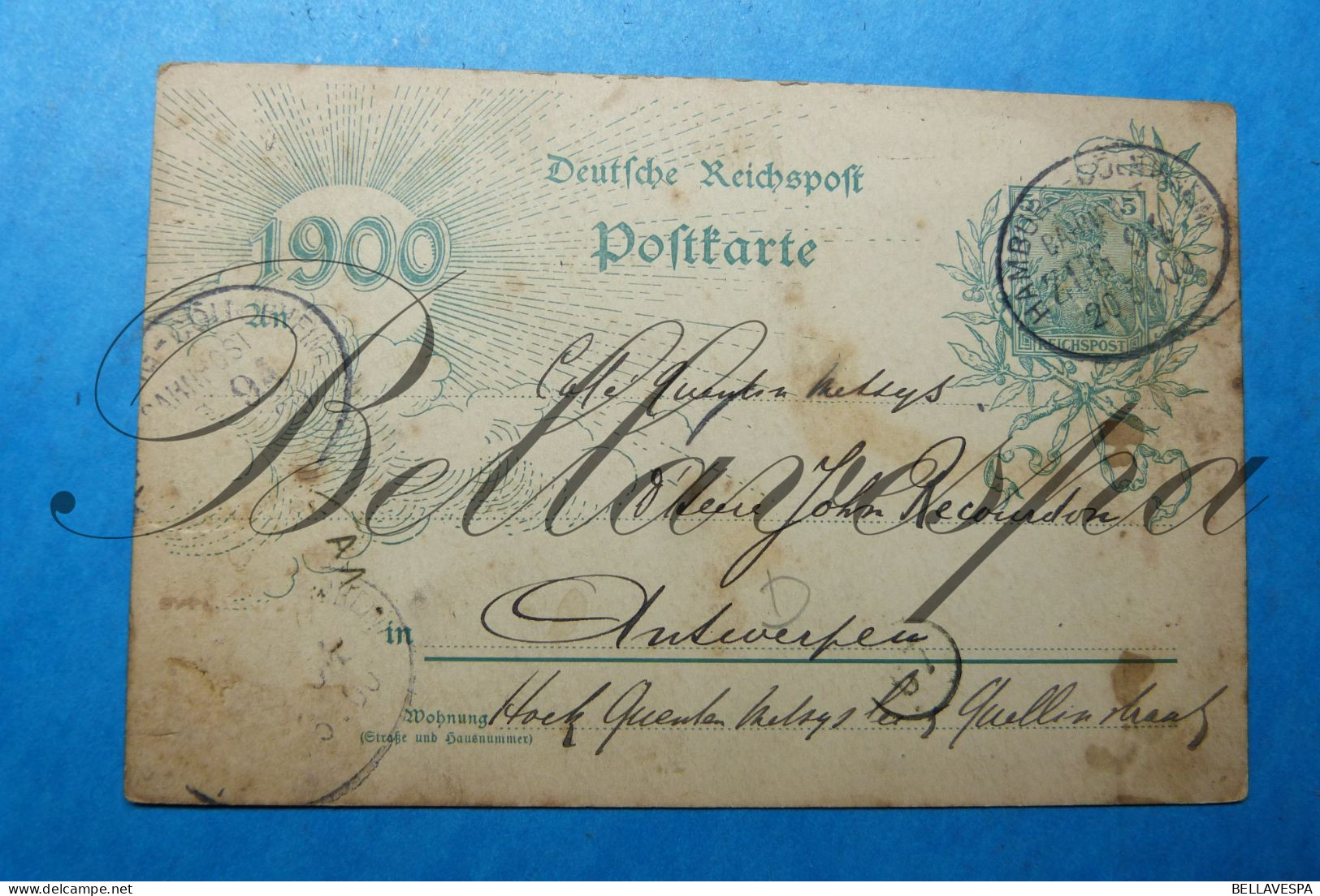 Hamburg Train Bahnpost Bahnhof Cachet 1900 Lübeckerstrasse 49  à Cafe John Recourdon - Treni