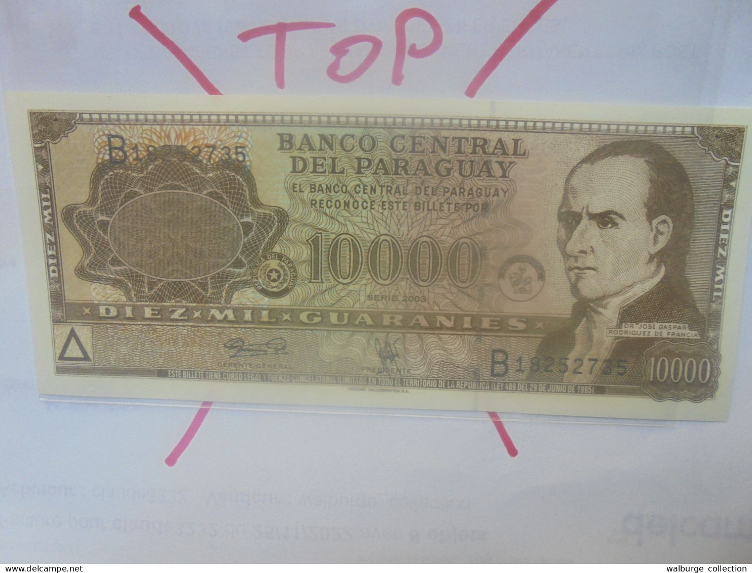 PARAGUAY 10.000 GUARANIES 2003 Neuf (B.29) - Paraguay