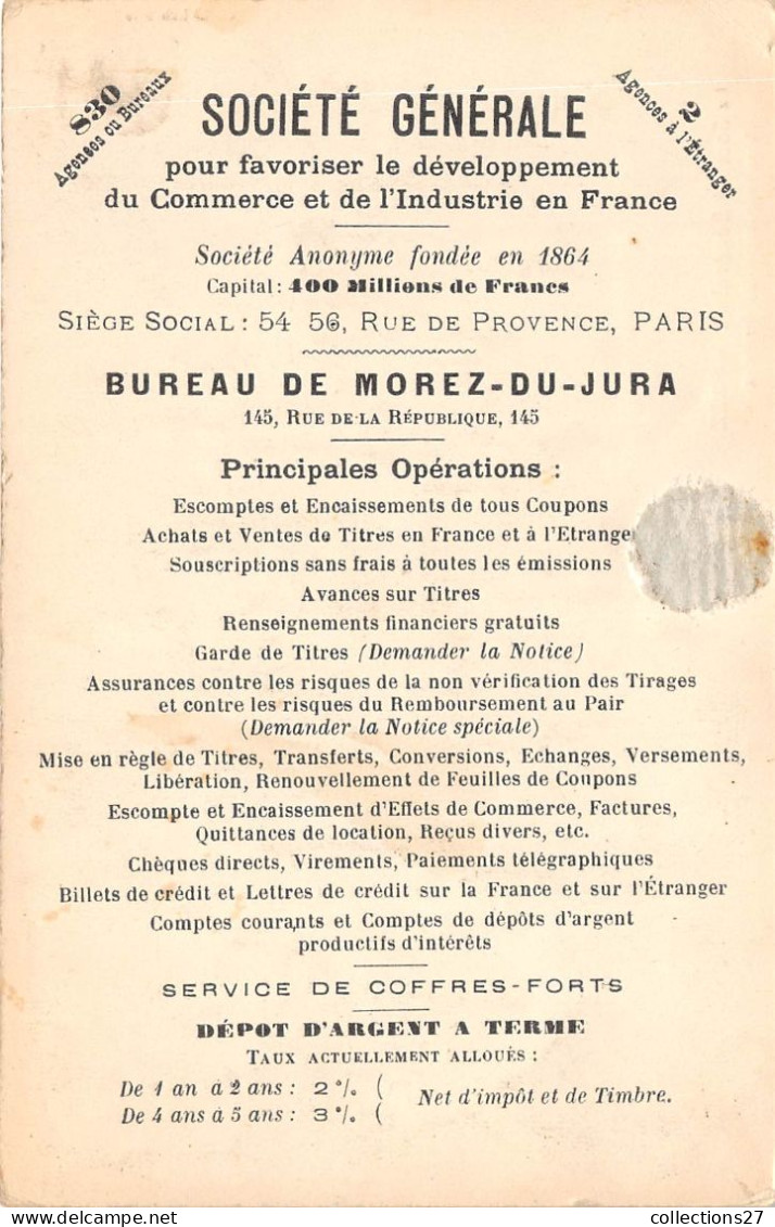 39-MOREZ- LA SOCIETE GENERALE A MOREZ- VUE INTERIEURE DES BUREAUX - Morez