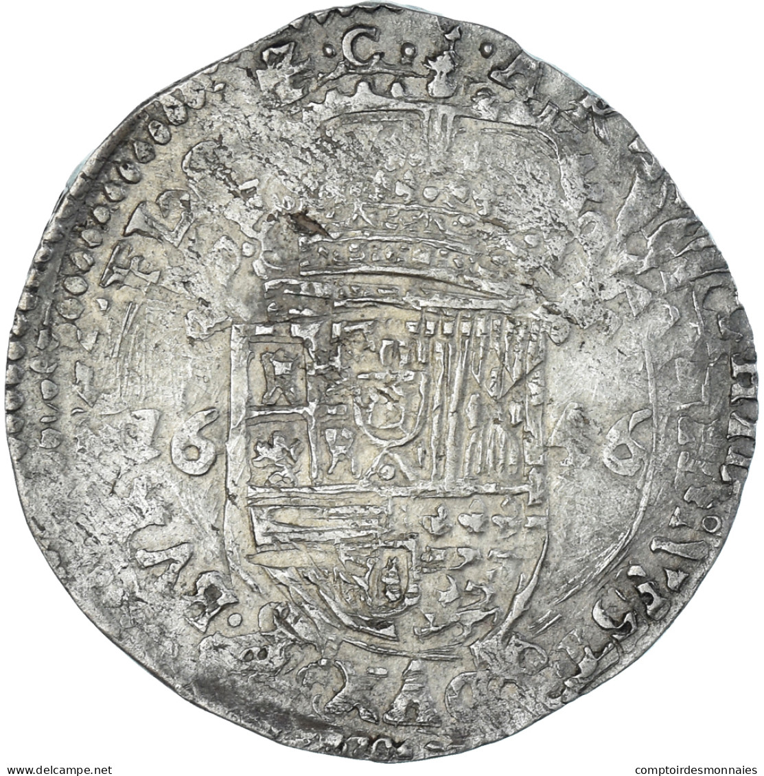Monnaie, Pays-Bas Espagnols, Philippe IV, Escalin, 1646, Bruges, TB+, Argent - Paesi Bassi Spagnoli