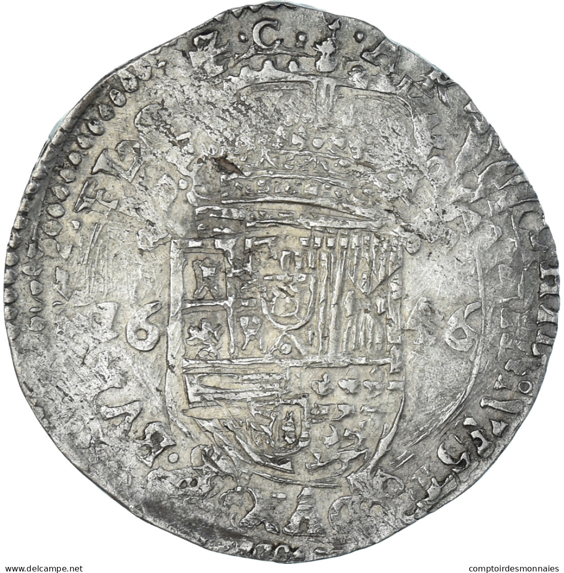 Monnaie, Pays-Bas Espagnols, Philippe IV, Escalin, 1646, Bruges, TB+, Argent - Spanische Niederlande