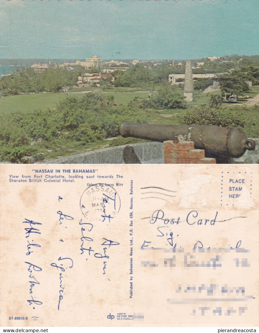 Nassau. Wiew From Fort Charlotte. Viaggiata 1964 - Bahamas