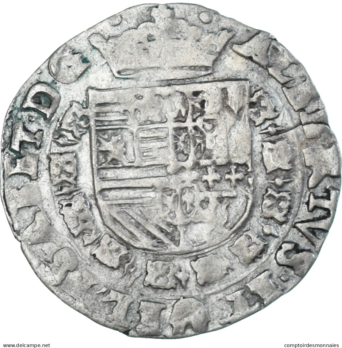 Monnaie, Pays-Bas Espagnols, Albert & Isabelle, 1/4 Réal, 1604, Bruges, TTB - Países Bajos Españoles
