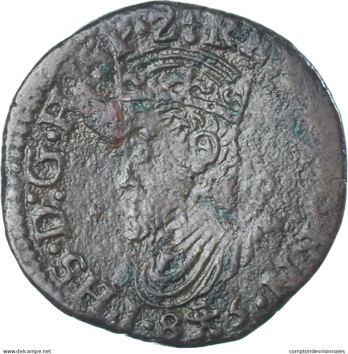 Monnaie, Pays-Bas Espagnols, Philippe II, Liard, Oord, 1585, Tournai, TB, Cuivre - Países Bajos Españoles