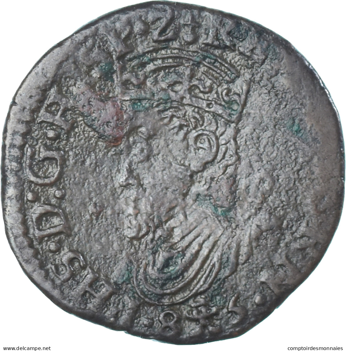 Monnaie, Pays-Bas Espagnols, Philippe II, Liard, Oord, 1585, Tournai, TB, Cuivre - Spanische Niederlande