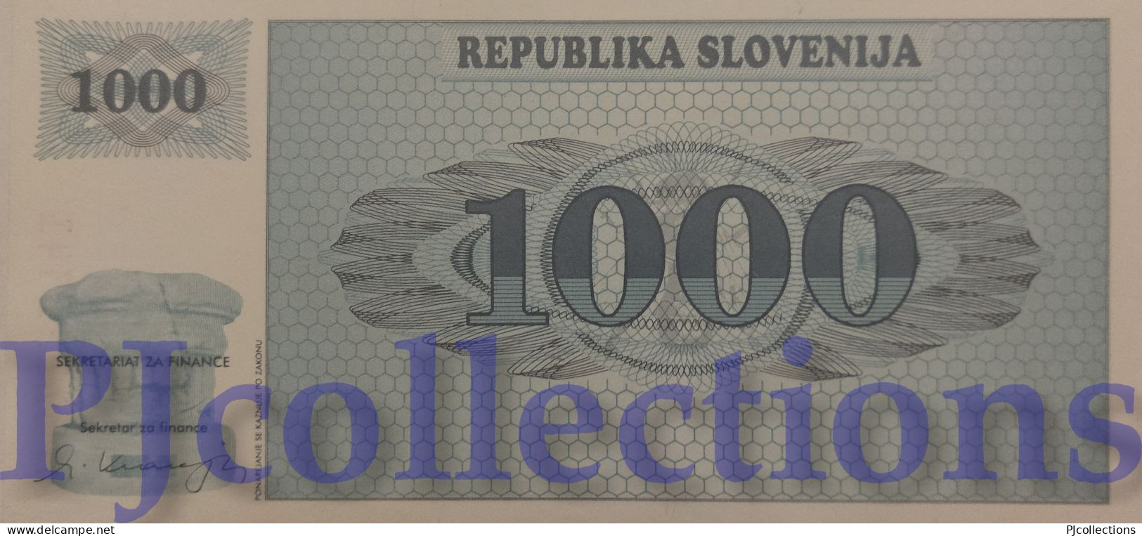 SLOVENIA 1000 TOLARJEV 1991 PICK 9a UNC RARE - Slovenia