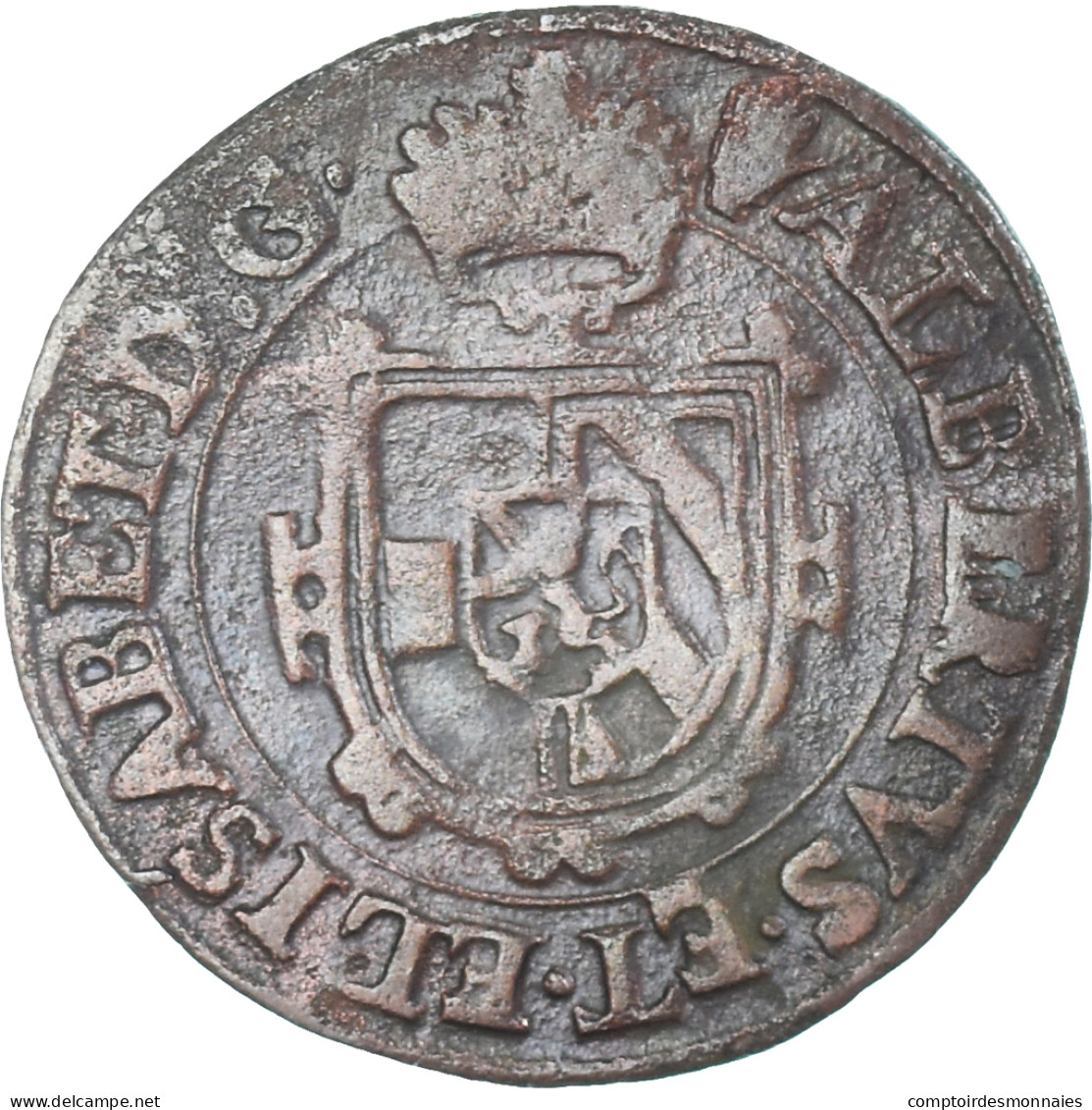 Monnaie, Pays-Bas Espagnols, Albert & Isabelle, Duit, 1615, Anvers, TB+, Cuivre - Pays Bas Espagnols