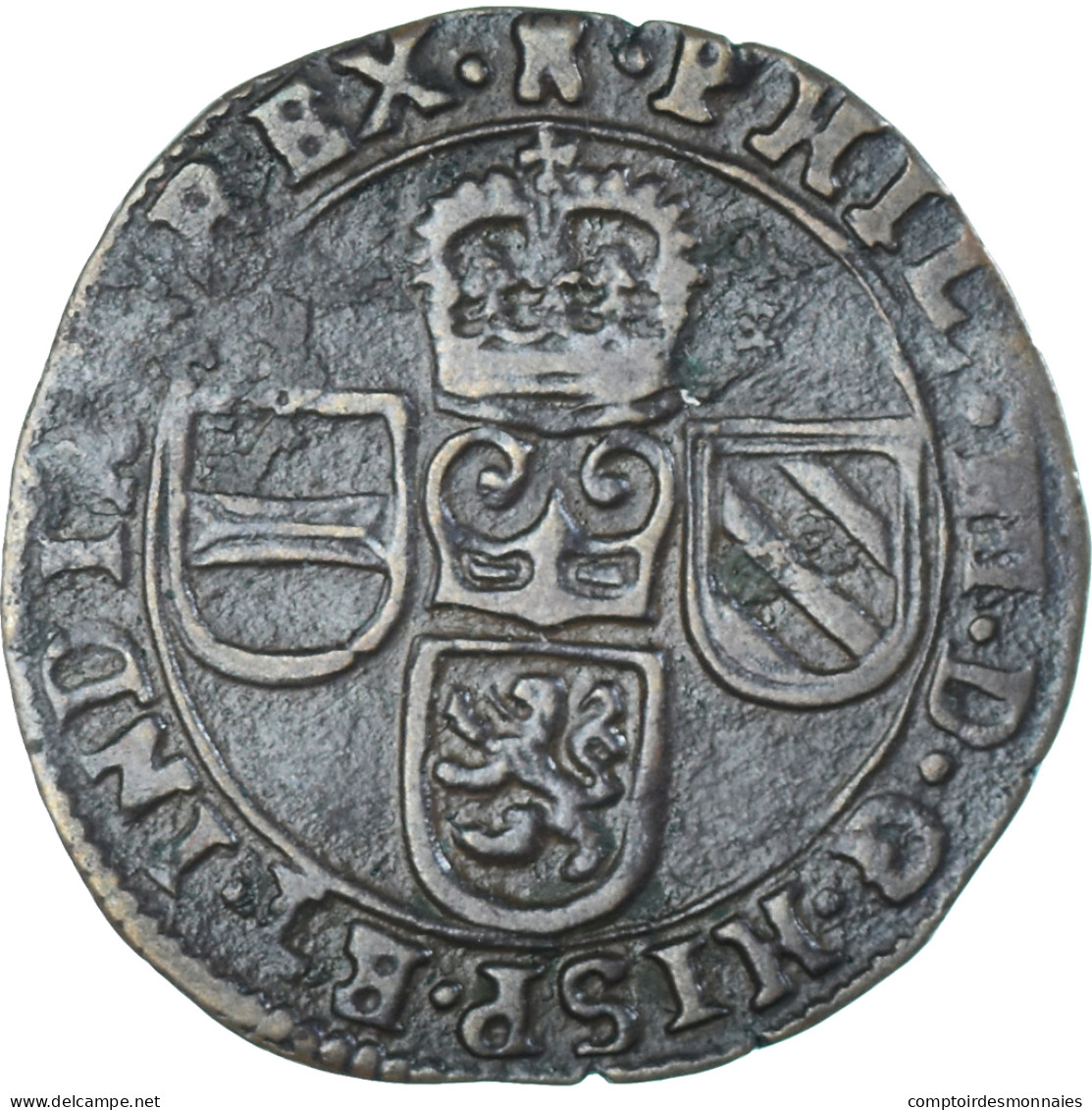 Monnaie, Pays-Bas Espagnols, Philippe IV, Liard, Oord, 1658, Tournai, TTB+ - Países Bajos Españoles