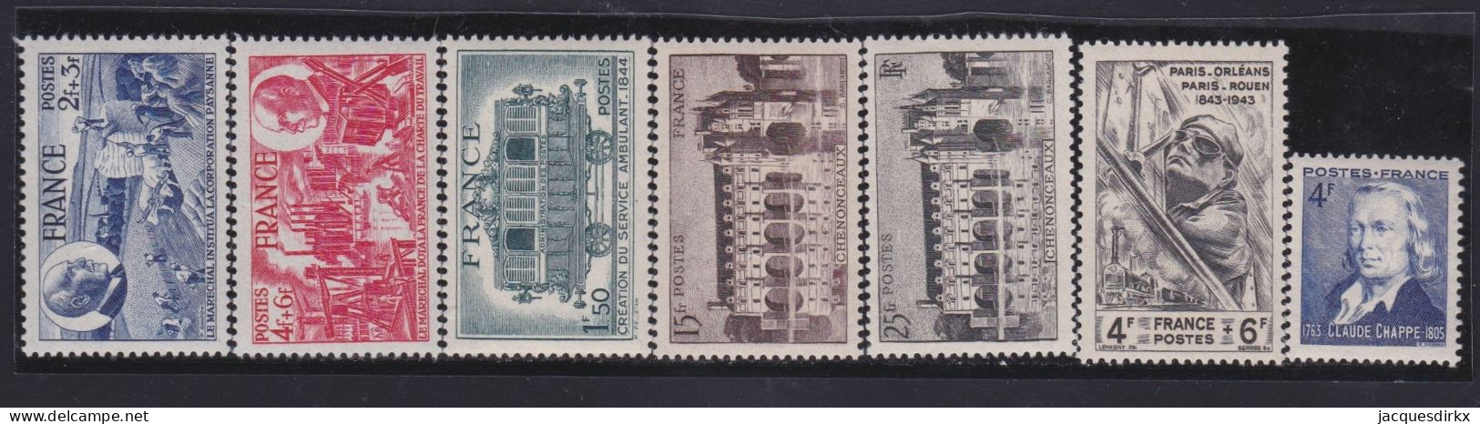 France  .  Y&T   .     7 Timbres    .    **     .    Neuf Avec Gomme Et SANS Charnière - Neufs