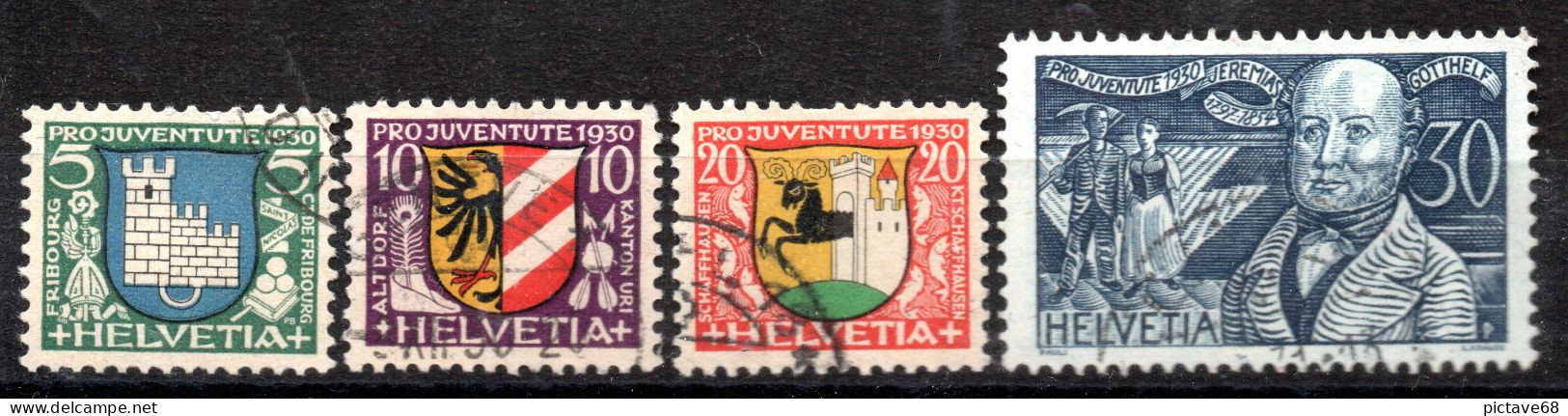 SUISSE / SERIE PROJUVENTE 1930 N° 246 à 249 - Oblitérés