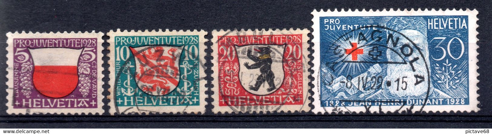 SUISSE / SERIE PROJUVENTE 1928 N° 231 à 234 - Usati