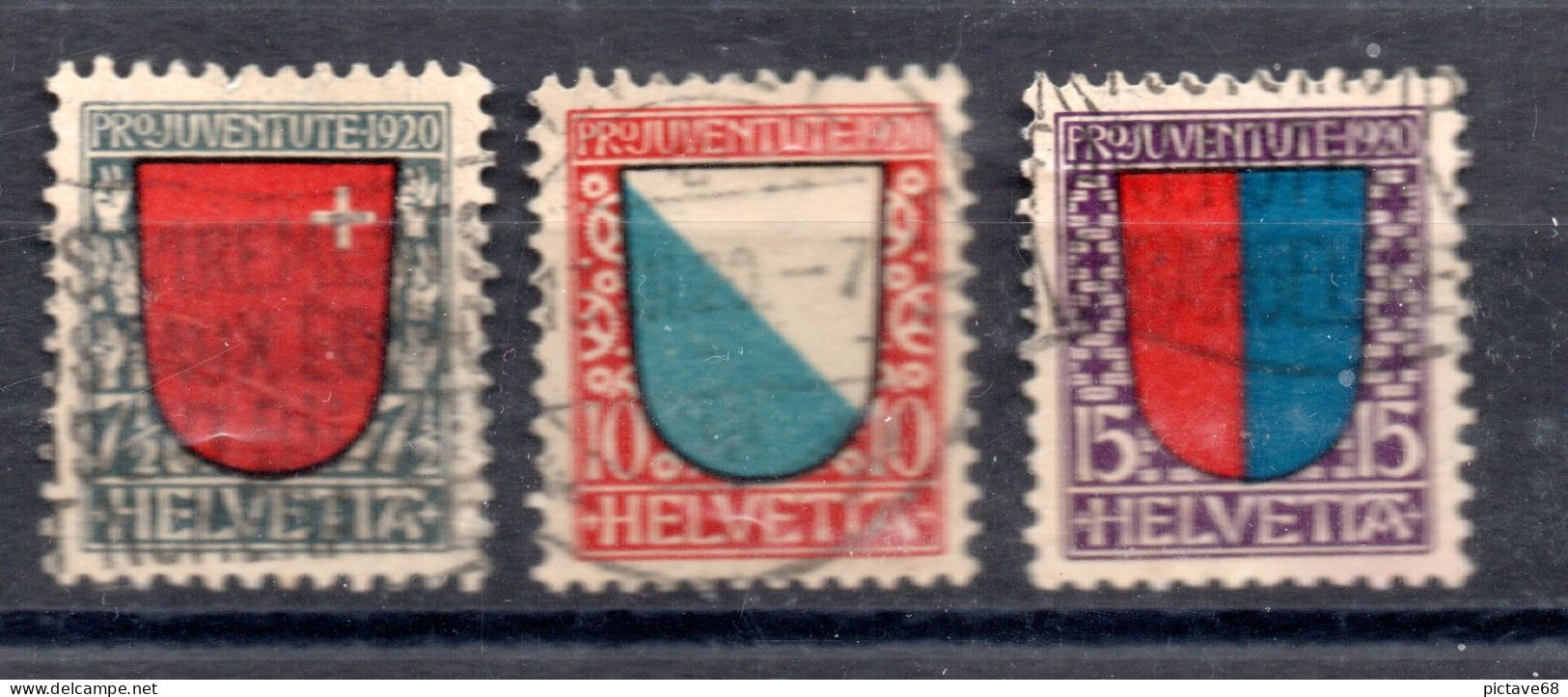 SUISSE / SERIE PROJUVENTE 1920 N° 176 à 178 - Usados