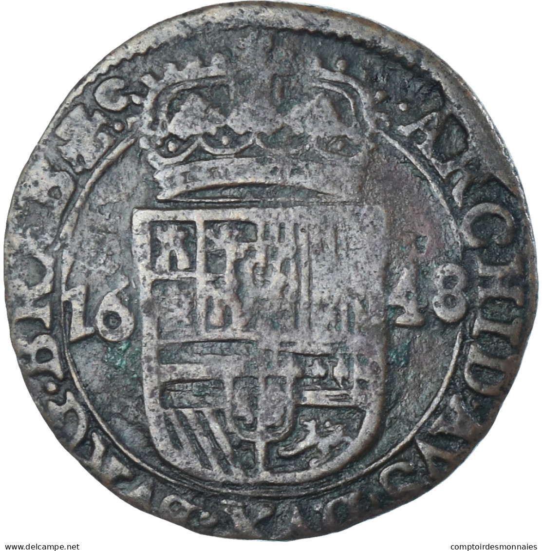 Monnaie, Pays-Bas Espagnols, Philippe IV, Liard, Oord, 1648, Bruxelles, TB+ - Pays Bas Espagnols