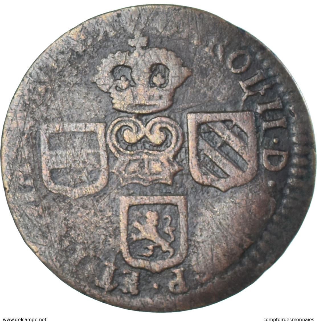 Monnaie, Pays-Bas Espagnols, Charles II, Liard, Oord, 1692, Bruxelles, TTB - Spanish Netherlands