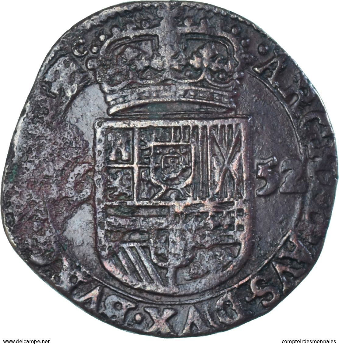 Monnaie, Pays-Bas Espagnols, Philippe IV, Liard, Oord, 1652, Bruxelles, TTB - Países Bajos Españoles