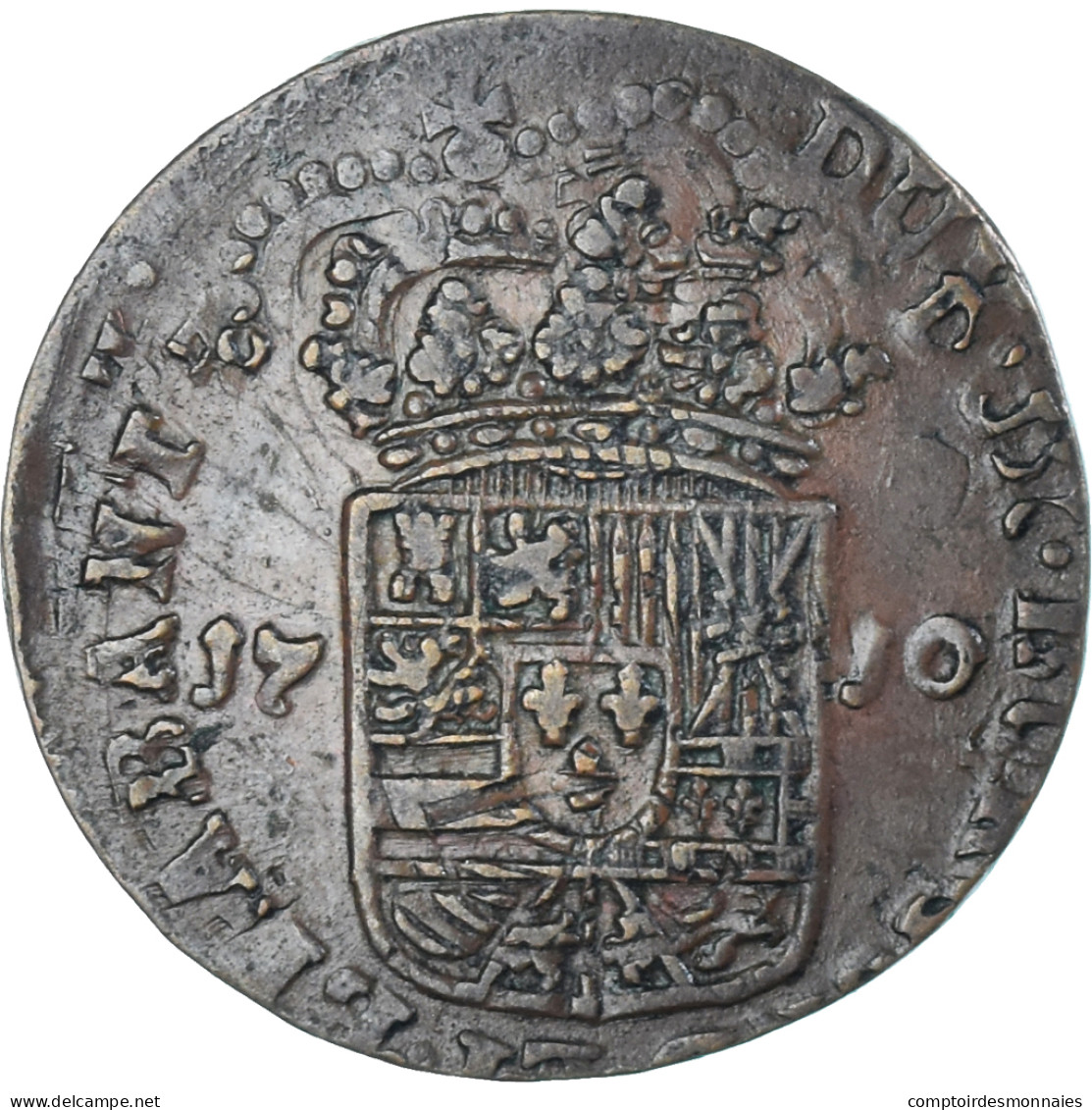 Monnaie, Pays-Bas Espagnols, Philippe V, Liard, Oord, 1710, Namur, TTB+, Cuivre - Spanische Niederlande