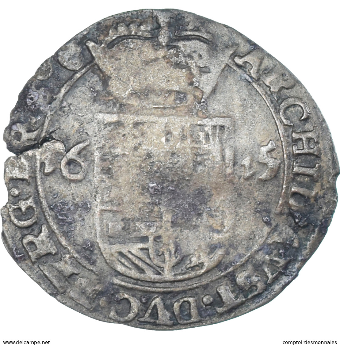 Monnaie, Pays-Bas Espagnols, Albert & Isabelle, Patard, 1615, Bruxelles, TB - Países Bajos Españoles