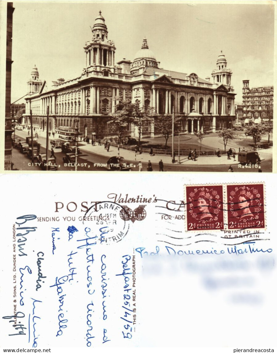Belfast. City Hall. Viaggiata 1959 - Belfast