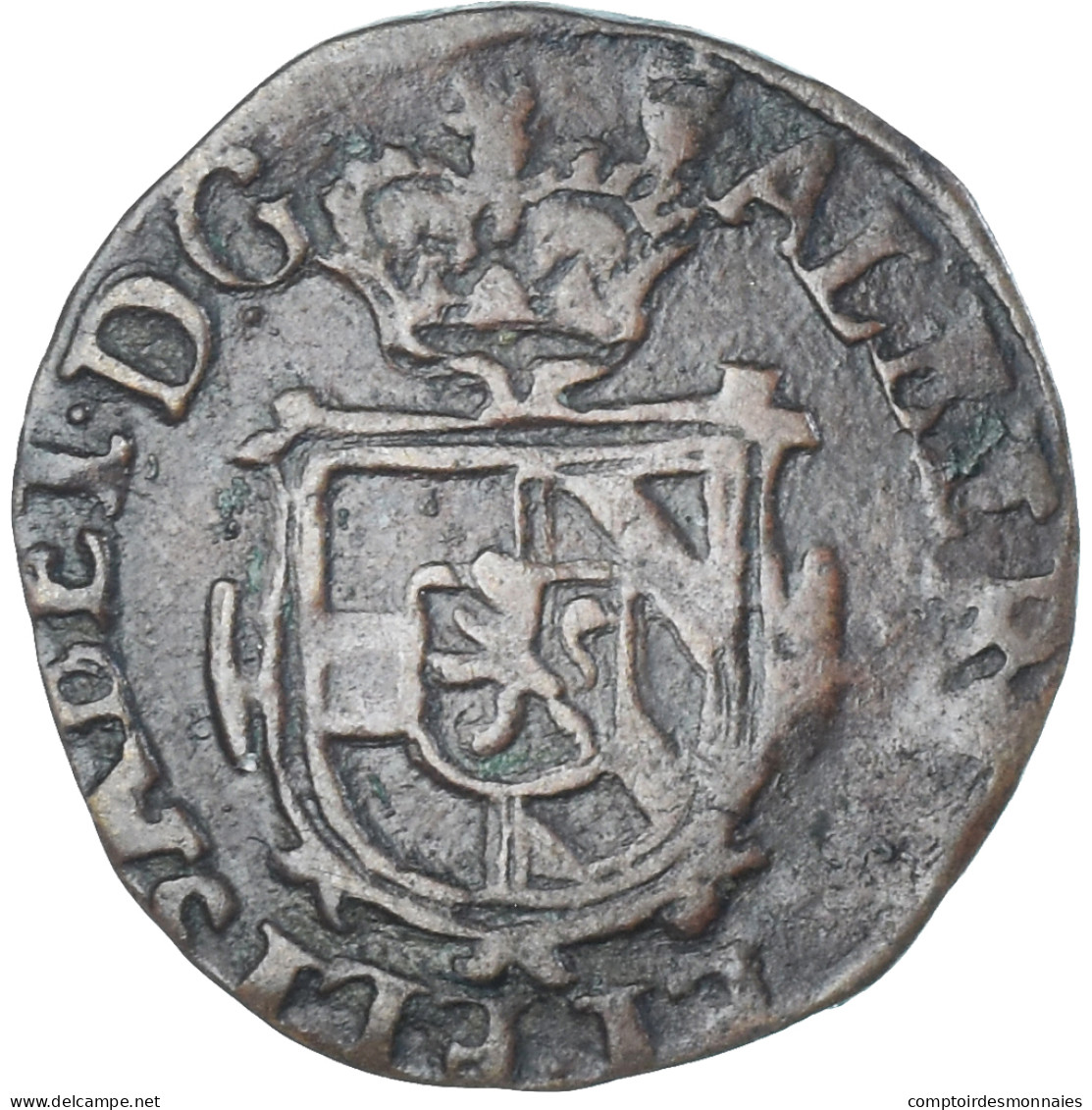 Monnaie, Pays-Bas Espagnols, Albert & Isabelle, Duit, 1608, Anvers, TB+, Cuivre - Spaanse Nederlanden