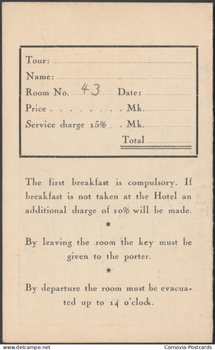 Information Card, Hotel Schweizerhof, Cologne, C.1920s - Sport & Turismo