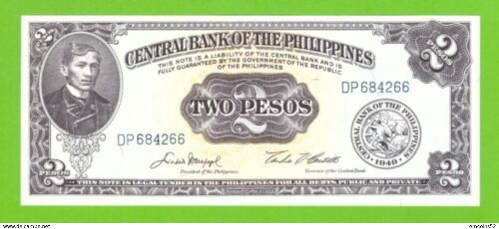 PHILIPPINES 2 PESOS 1949/1969  P-134d UNC - Philippines