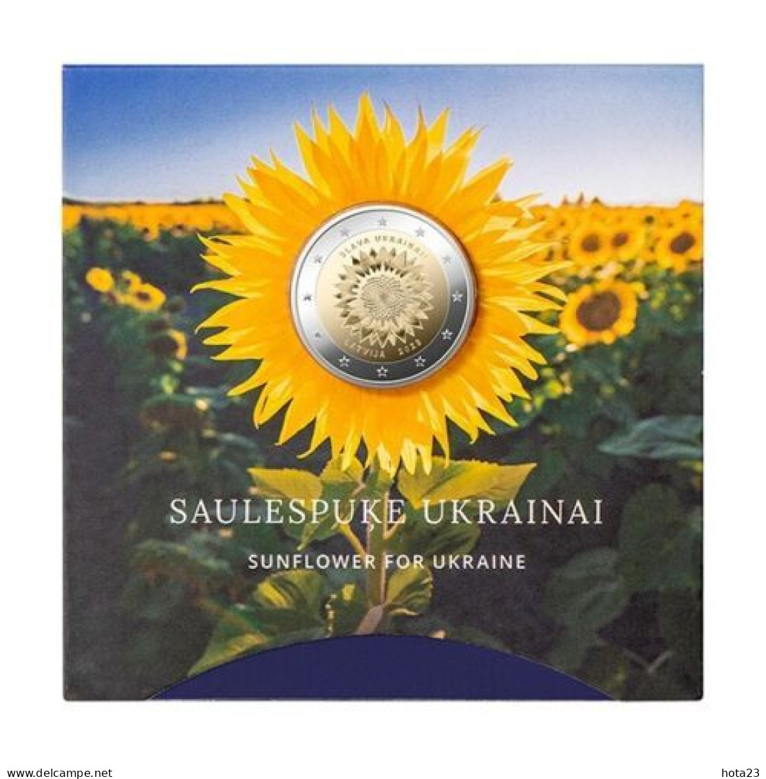 Latvia,Lettland Lettonia , SLAVA Ukraine 2 Euro Coin 2023 Year Sunflower - BU COINKART - Letland