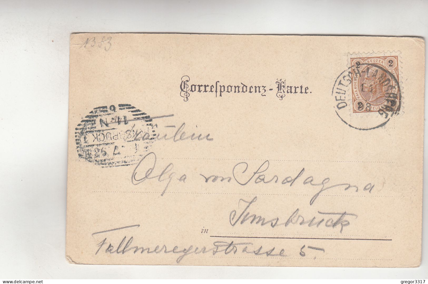 C8887) GRUSS Aus DEUTSCHLANDSBERG - DEUTSCH LANDSBERG - 1898 !! - Deutschlandsberg