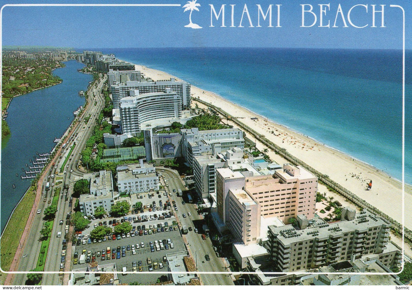 MIAMI BEACH, VUE AERIENNE, LOOKING NORTH THE SHAWNEE RESSORT,  FONTAINEBLEAU HILTON COULEUR REF 8607 ESC - Miami Beach