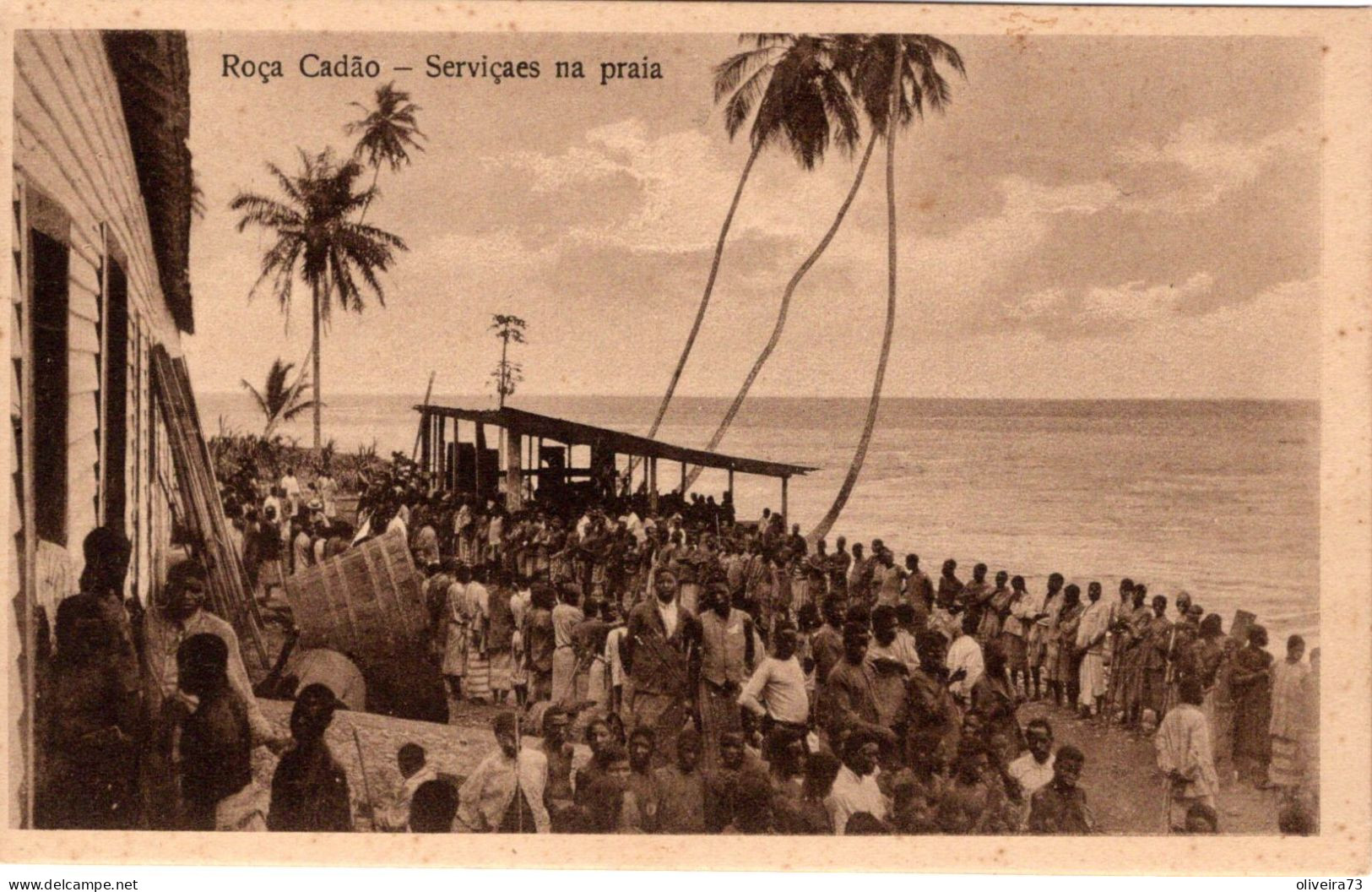 S. SÃO TOMÉ - Roça Cadão - Seviçais Na Praia - Sao Tome Et Principe