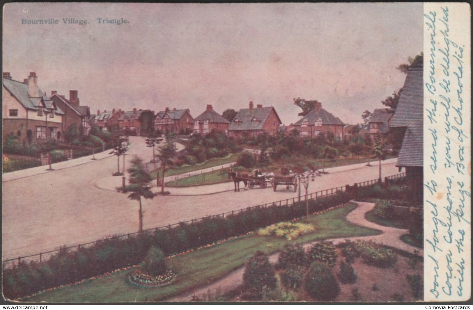 Triangle, Bournville Village, Warwickshire, C.1905-10 - Cadbury's Postcard - Birmingham