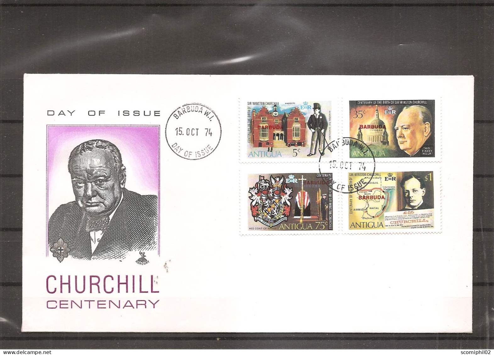 Churchill ( FDC De Antigua De 1974 à Voir) - Sir Winston Churchill