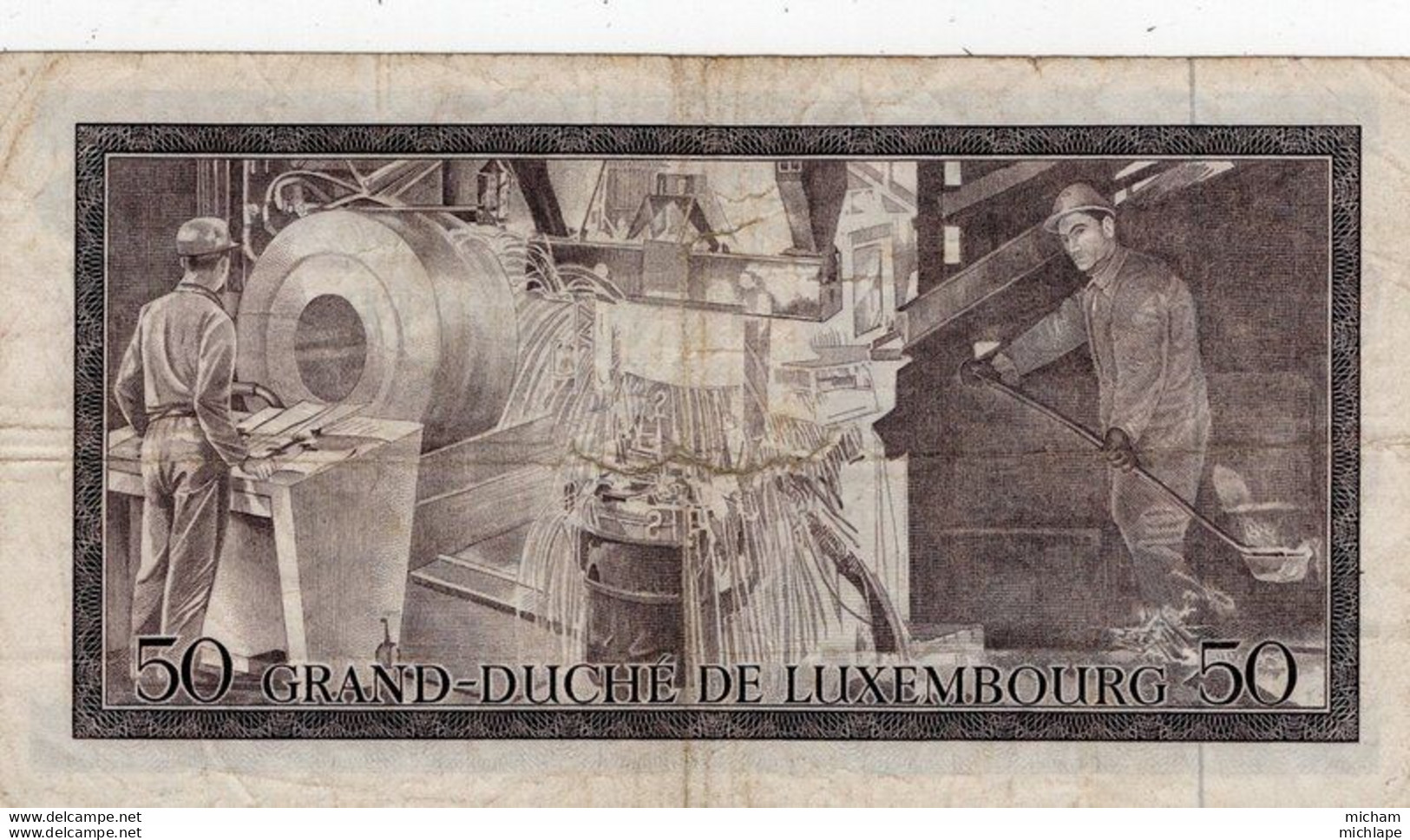 BILLET - LUXEMBOURG - 50 Francs  1972 - Luxemburg