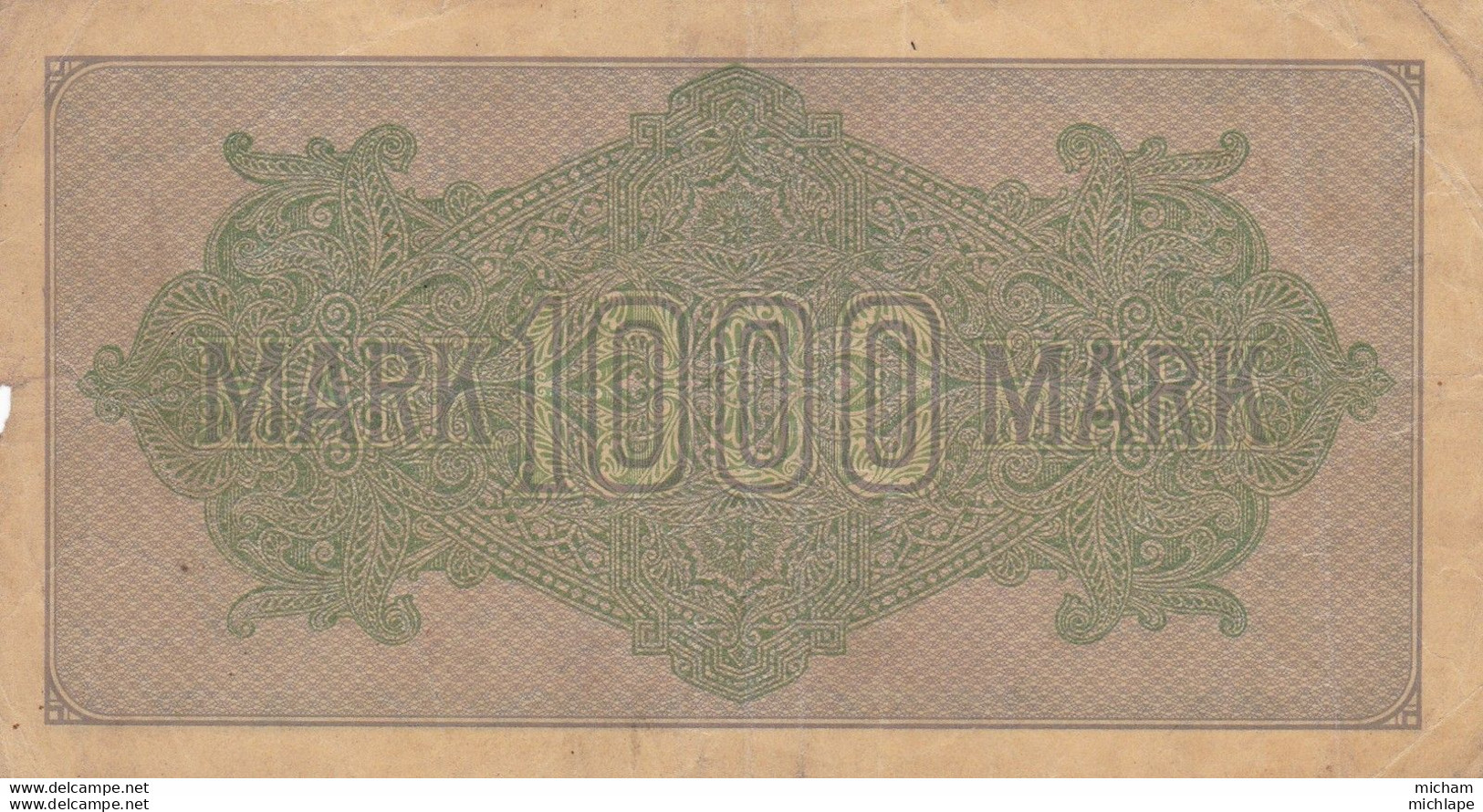 1000 Mark - Allemagne  -   Reichsbanknote - 1923  - N 052961 - Ohne Zuordnung