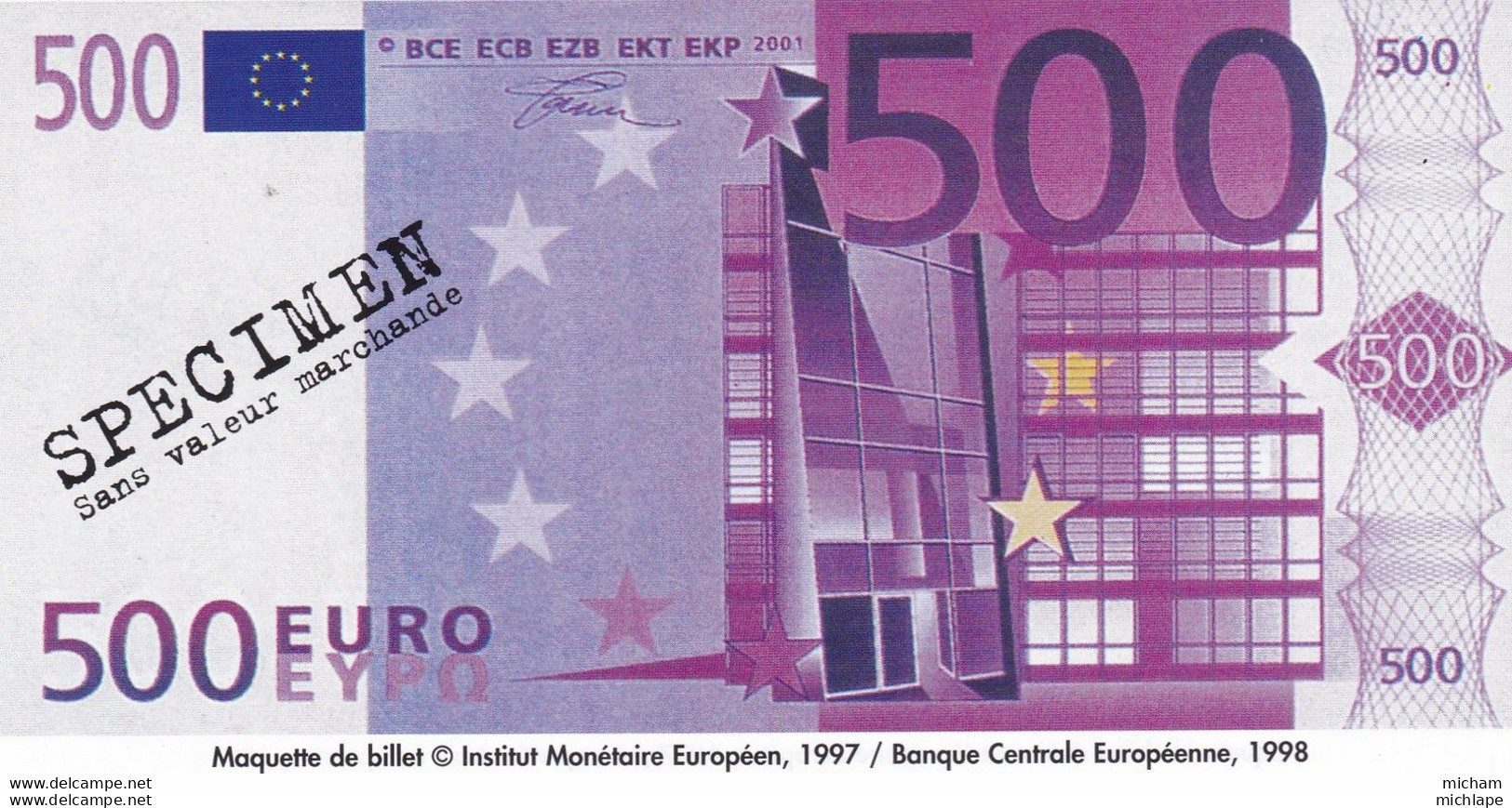 SPECIMEN  500 Euros   1998 - Specimen