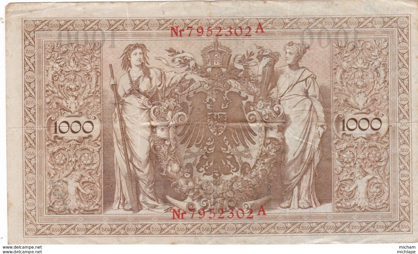 Allemagne 1000  Marks  1910  Ce Billet A Circulé - A Identifier