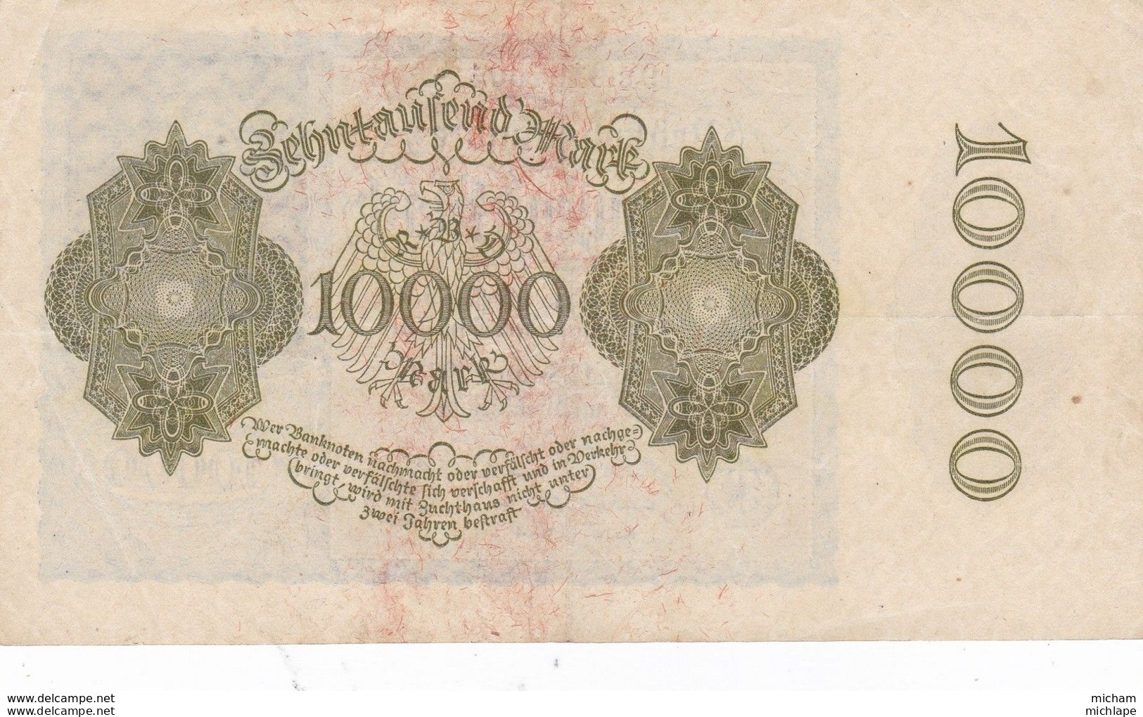 Allemagne 10000  Marks  1922  Ce Billet A Circulé - A Identificar